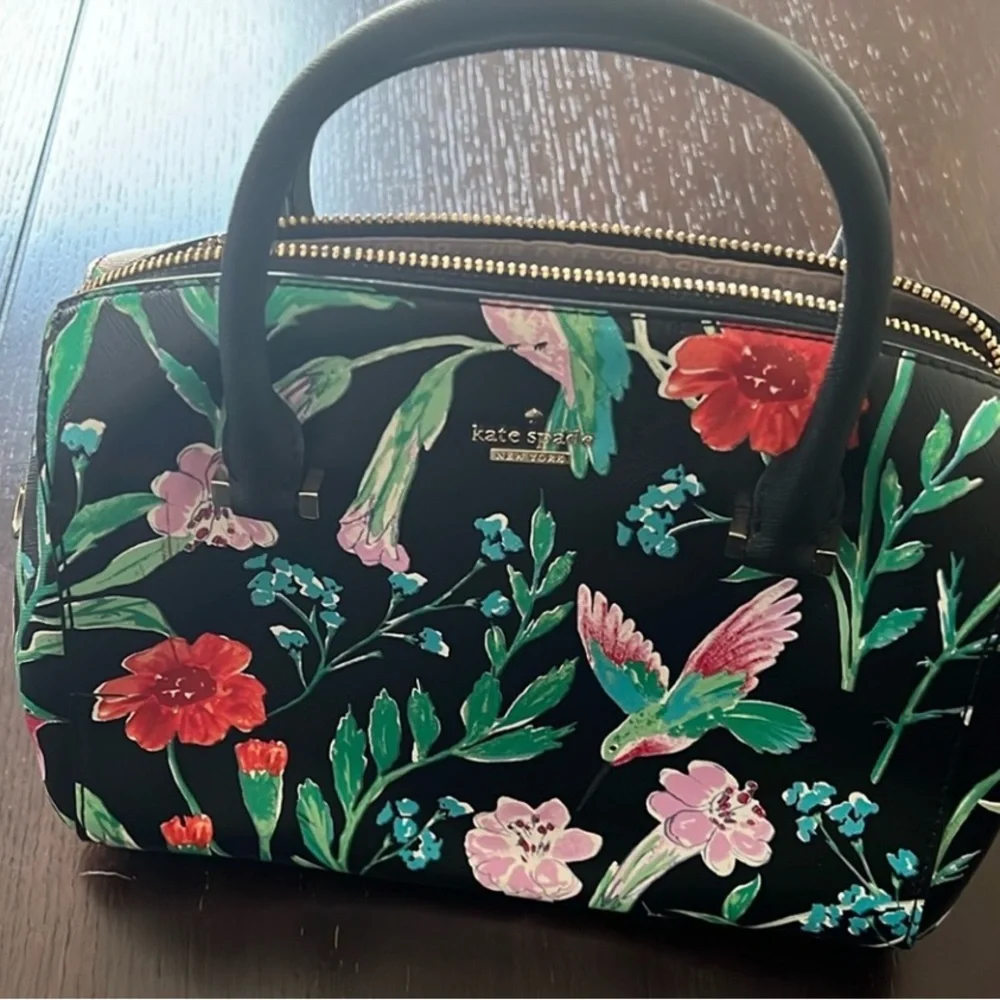 🦜🌺Kate Spade Black Floral Women's Satchel bag & matching backpack